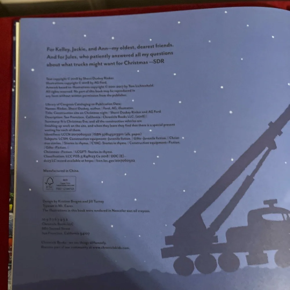 Construction Site on Christmas Night - Children's Holiday Picture Book